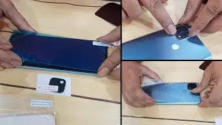 Oppo A15 Tempered Glass + Camera Lens Glass + Back Glass Protector installation