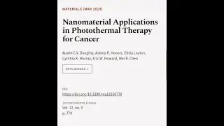 Nanomaterial Applications in Photothermal Therapy for Cancer | RTCL.TV