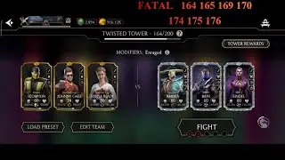 MK mobile  Fatal Twisted Tower (164-165-169-170-174-175-176) hardest battles between 160 and 180