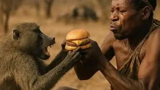 First Burger EVER?! 🍔🤯 | Hadzabe Tribe Tries Western Food
