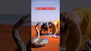 OMG 😱 Dog Saves Woman from Giant Snake Attack on Beach! | #shorts #shortsfeed #SnakeAttack #wildlife