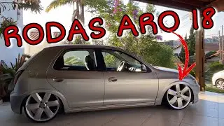 TESTEI RODAS ARO 18 NO CELTA DE SUSP. A AR - SER&Aacute; QUE FICOU BOM?