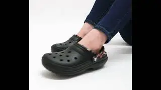 Crocs CLASSIC LINED ANIMAL REMIX Ladies Clogs Black/Zebra | Shuperb&trade;