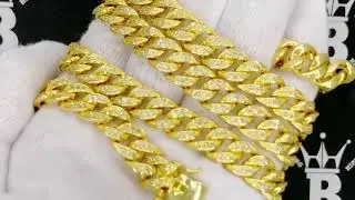 Lemonade 10MM Cuban Gold Iced Out Chain | Bling Bling Jewelry