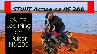 Stunt Action on new 2017 Pulsar NS 200 - Burnout and 360 - Sanxone Mystry Rider