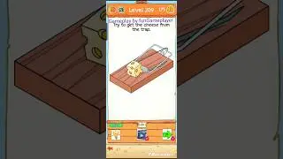 Brain who? level 209,try to get the cheese from the trap, #mousetrap #mouse #jerry #wiggling #doogle
