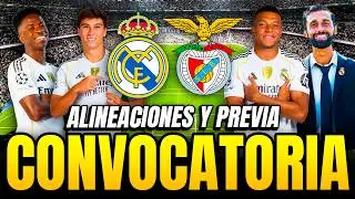 &iexcl;LOS CONVOCADOS DEL MADRID PARA JUGAR ANTE EL BENFICA! | ALINEACIONES Y PREVIA DEL PARTIDO