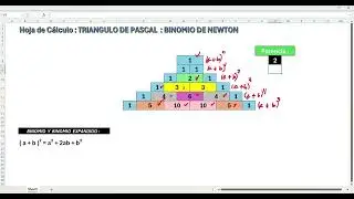 Hoja de cálculo  Triángulo de Pascal  : Excel