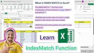 How To Use Index+Match Function in Excel| Learn Index Match Formula in Excel Full Hindi Explanation