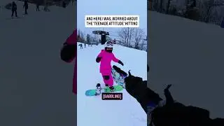 10% Shredding 🏂🏻, 90% Loud 📢 #shorts #snowboarding #fatherlove #snowboardfamily