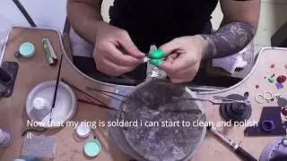 Cabochon ring, bezeling and soldering