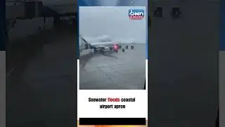 AI Coastal Airport Flood Ocean Surges Planes Submerged