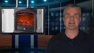 Electric Fireplace With Fan Heater & Log Fire Effect With Realistic Flame Effect Simple Design