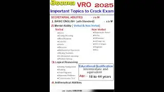 VRO syllabus in Telangana #2025 paper 2  #compitative #exam #tspsc #vro #education