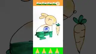 flag drawing on rabbit #indianflagdrawing #youtubeshorts #art #drawing #indiantricolor #shorts