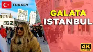 Beyoğlu Galata District Walk Tour In Istanbul  |  5 February 2022 | 4K UHD 60 FPS