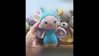 Fluturas crosetat( tutorial video pas cu pas) Amigurumi crochet butterfly🦋