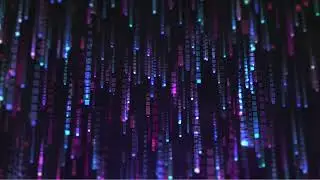 Pixels Falling Matrix Effect Background | 1 Hour Loop | Stock Footage