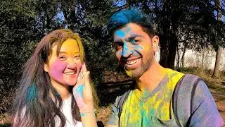 CHINESE Wife Playing SECRET HOLI in Germany with INDIAN HUSBAND
