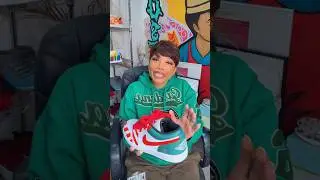 Candy Cane Jordan 1s. How do you guys feel about these custom sneakers? #kattycustoms #christmas