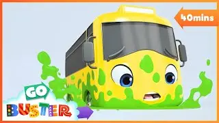 Buster&rsquo;s Stuck in the Slimy Green Puddle | Go Buster | Baby Cartoons | Kids Videos | ABCs and 123s