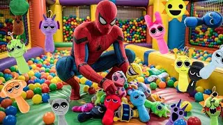 Real Life Spider Man Finds Hidden Sprunki in the Ball Pit 😱
