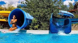 Blue Body Water Slide at Aquar&eacute;na Mogyor&oacute;d