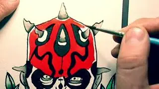 Darth Maul traditional tattoo flash painting #tattooflash #tattooart #ink #art #starwars