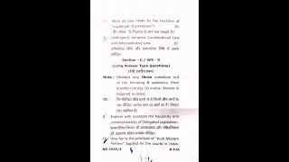 Administrative Law question paper 8th semester