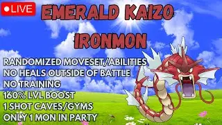 🔴LIVE - EMERALD KAIZO IRONMON - &uarr;▲HARDEST POKEMON CHALLENGE / GYARADOS RUNNING▲&uarr;