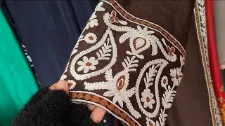 Embroidered sample thread work in unique style | grocery visit vlog 