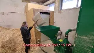 Изготовление пеллет из древесной стружки и опилок с помощью пресса для пеллет , молотковой мельницы
