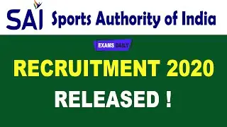 Sports Authority of India Recruitment 2020 || SAI Various Post 2020 || Strength& Conditioning Expert