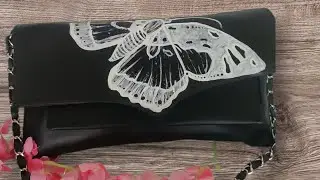𝐁𝐀𝐆 𝐏𝐀𝐈𝐍𝐓𝐈𝐍𝐆 𝐈𝐃𝐄𝐀𝐒 | painting on my leather purse #youtubevideo #butterfly