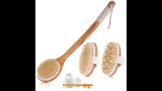 Natural Bristle Bath Brush Exfoliating Wooden Body Massage Shower Brush SPA Woman Man Skin