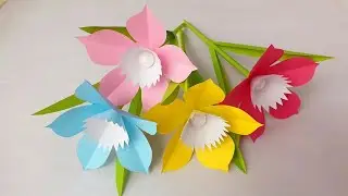 DIY  Paper Flower Stick!! How to Make Beautiful Flower Stick Paper Flower for Home decoration!!