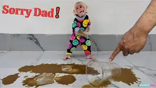 Monkey Kyo reacts hilariously after spilling dad's coffee!