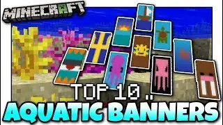 Minecraft - TOP 10 UPDATE AQUATIC BANNER DESIGNS [ Tutorial ] EASY