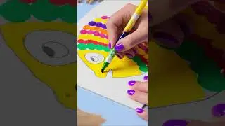 Creative Fish Art 🖌️🐠 Fun & Easy Painting Idea for Kids #shorts #crayola #painting