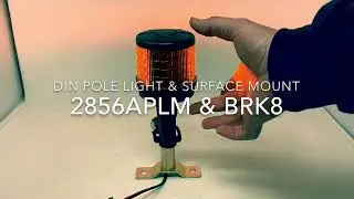 2856APLM DIN Pole Mounted Flashing light with a BRK8 Surface Mount Bracket