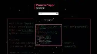 Hide Show password / Toggle Password / Html / Css / JavaScript #shorts #coding #javascript #html