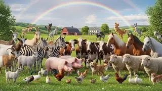 Farm Animal Life Chicken, Puppy, Sheep, Pig, Bee, Dog, Horse, Cat, Duckling  Cute Animal Video