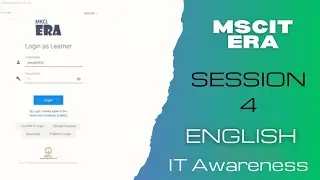 MSCIT ERA Session 4 | mscit IT Awareness Era session 4 in English