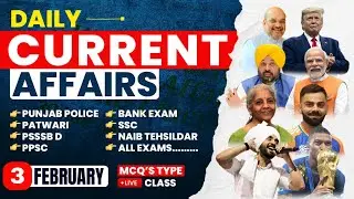 3 February  current affairs 2026 Punjab , Punjab Current Affairs for all Punjab exams, psssb Exams