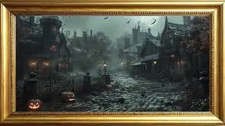 Moody Halloween Oil Painting | Spooky Framed Wall Art Ambience (No Mid-Roll Ads)