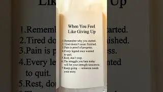When You Feel Like Giving Up #quotes #motivation #successmind #lifelessons #shorts