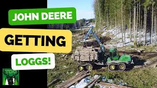 Mighty John Deere 1910G Logging Through Soft Ground