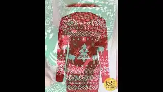 KRE Prime Women Christmas Element Round Neck Mini Sweater Dress