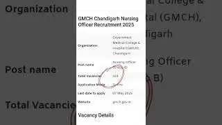 GMCH Nursing Officer Vacancy 2025//GMCH Nursing Officer requirements 2025 #2025 Nursing  jobs #GMCH