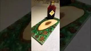 Pinecone & Green Resin Serving Tray | Barks Custom Carpentry #shorts